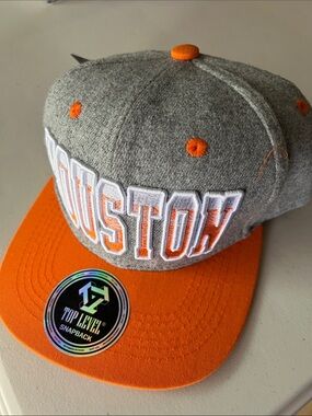 Top Level Kids' Houston Snapback Hat - Gray and Orange